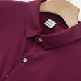 thumbnail image 4 of Savings Up to 50% off Mens Shirts, Men Casual Color Blocked Turndown Collar Button Short Sleeved Shirt XL, Wine, 4 of 9