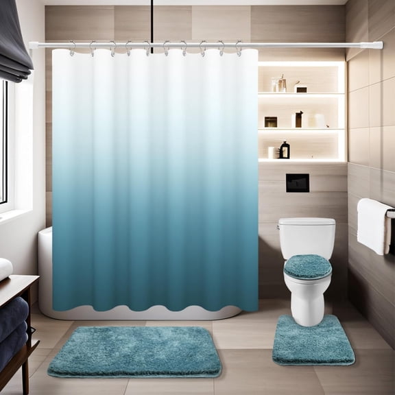 Sage Green Bathroom Sets with Shower Curtain and Rugs Waterproof Shower Curtain Sets 1 Piece and Soft Bathroom Rugs Sets 3 Piece for Luxury Bathroom Decor Set