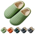 thumbnail image 2 of Winter Slides Unisex Waterproof Non-skid Plush House Sandals Slip on Slippers, 2 of 10
