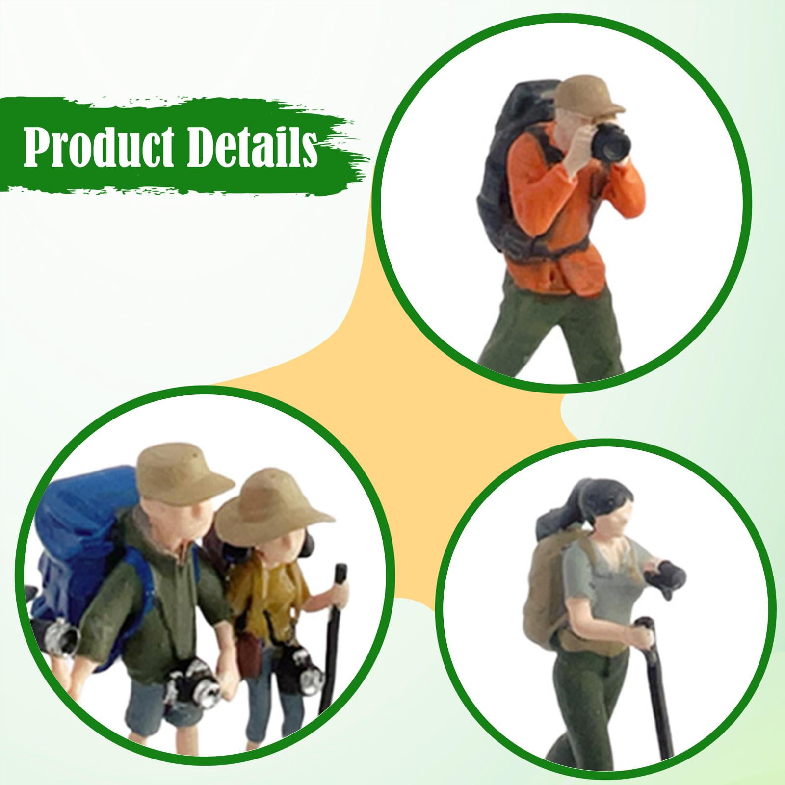 9 Pieces Tiny People Diorama Model Resin Hand Painted Detail for Mountaineer Scene Display Car Photography