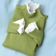 thumbnail image 1 of Suéter de punto, suéter de base de cuello semialto, suéter falso de dos piezas, cuello de oreja, top de manga de mujer para otoño e invierno, 1 of 6