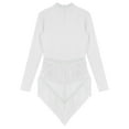 thumbnail image 2 of Linjinx Womens Tassel Latin Dance Dress Long Sleeve Leotard Salsa Jazz Tango Performance Bodysuit White XL, 2 of 4