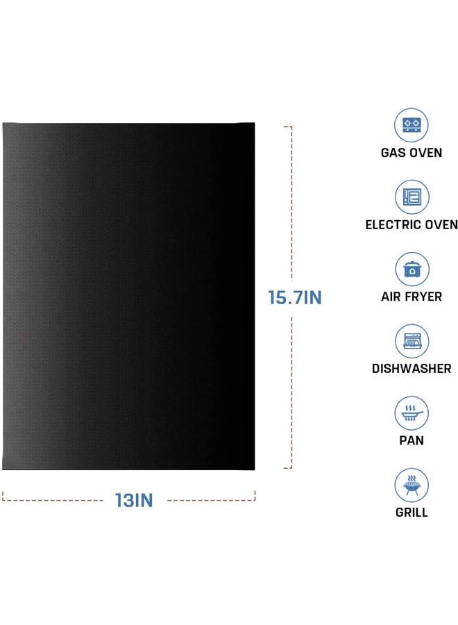 Large Oven Liners，5 PACK Heavy Duty Teflon Oven Liners,BBQ Grill Mats for Bottom of Oven for Gas, Baking Mat, Reusable