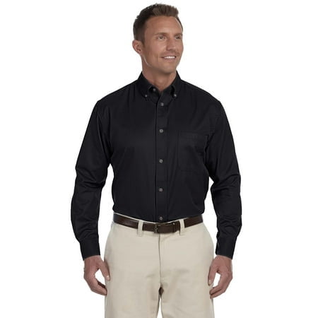 Harriton Chemise à Manches Longues en Sergé pour Hommes Easy blendTM avec Élimination des Taches