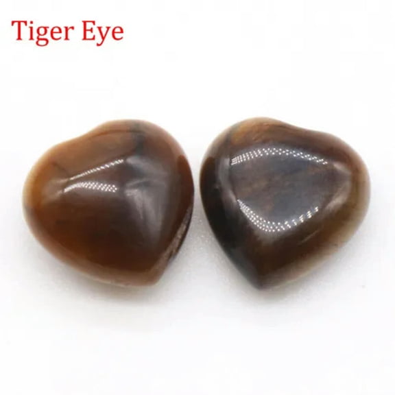 EOEMY 5Pcs Chakra Mini Heart Crystal Pocket Palm Worry Stones Natural Quartz Healing-Tiger Eye-5Pcs (Random)