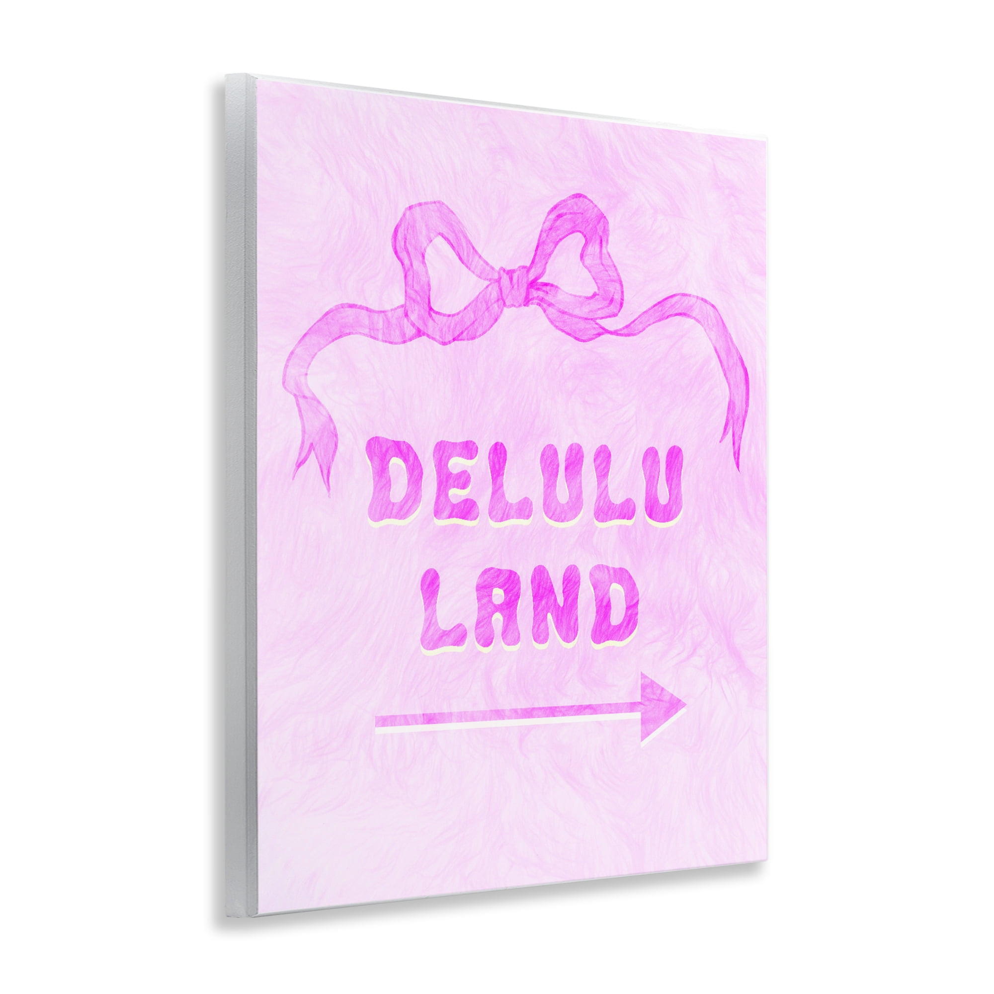 Stupell Industries Delulu Land Feminine Ribbon Wall Plaque Art, design by Ziwei Li