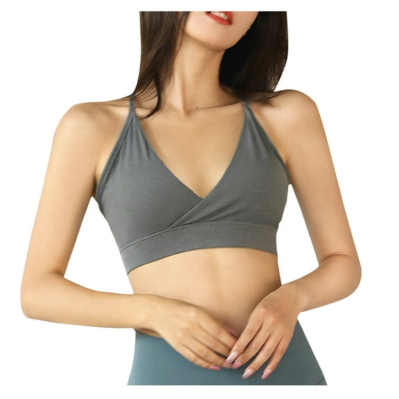 Bras for Women Sexy Bras for Women Pure Color Sexy Sports Bra Deep V Tight High Elastic Yoga Sports Underwear Plus Size Sports Bra High Impact Sports Bra Strapless Bra Sports Bra Pack
