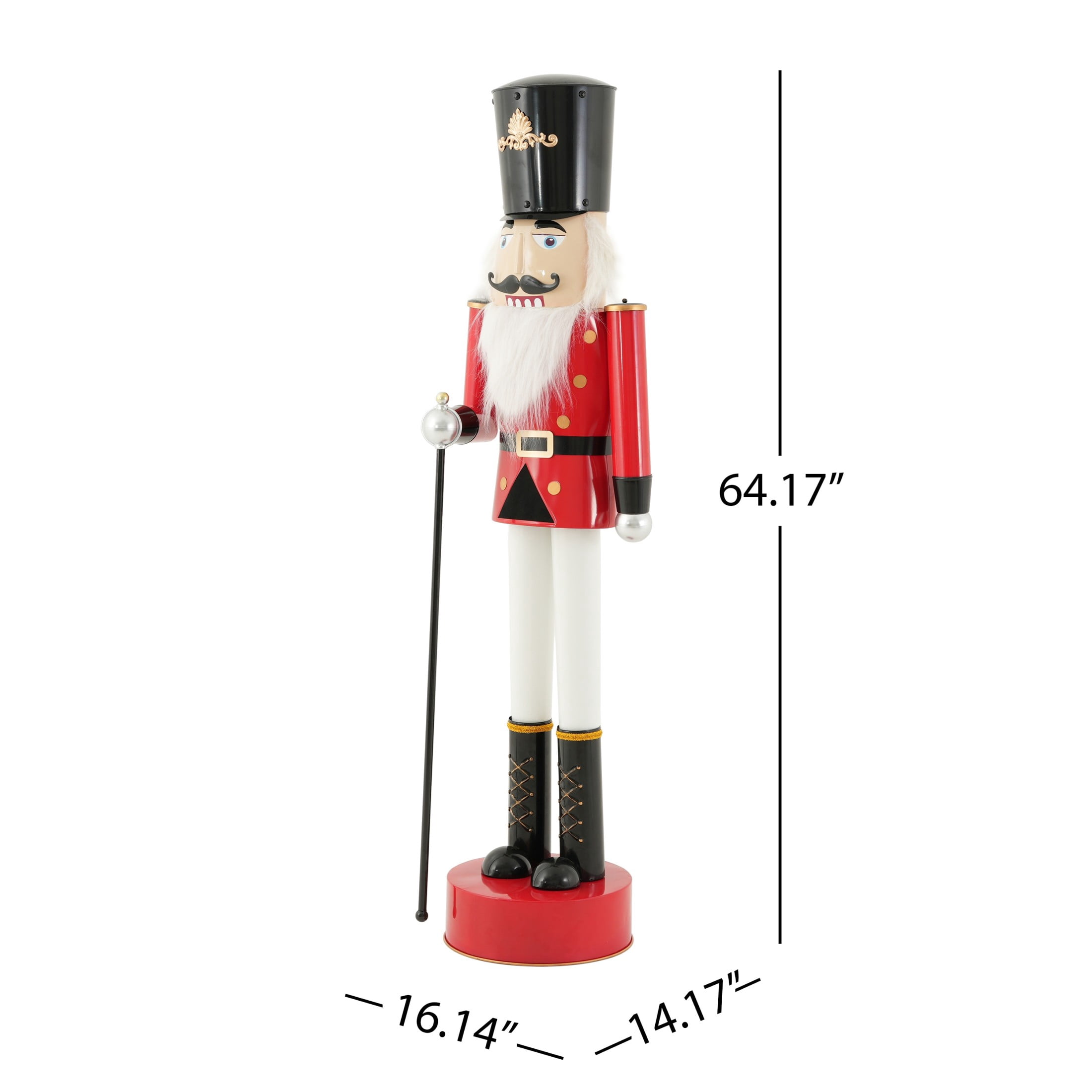 Christopher Knight Home 64" Iron Nutcracker Soldier Statue with Scepter, Ornament Christmas Decoration