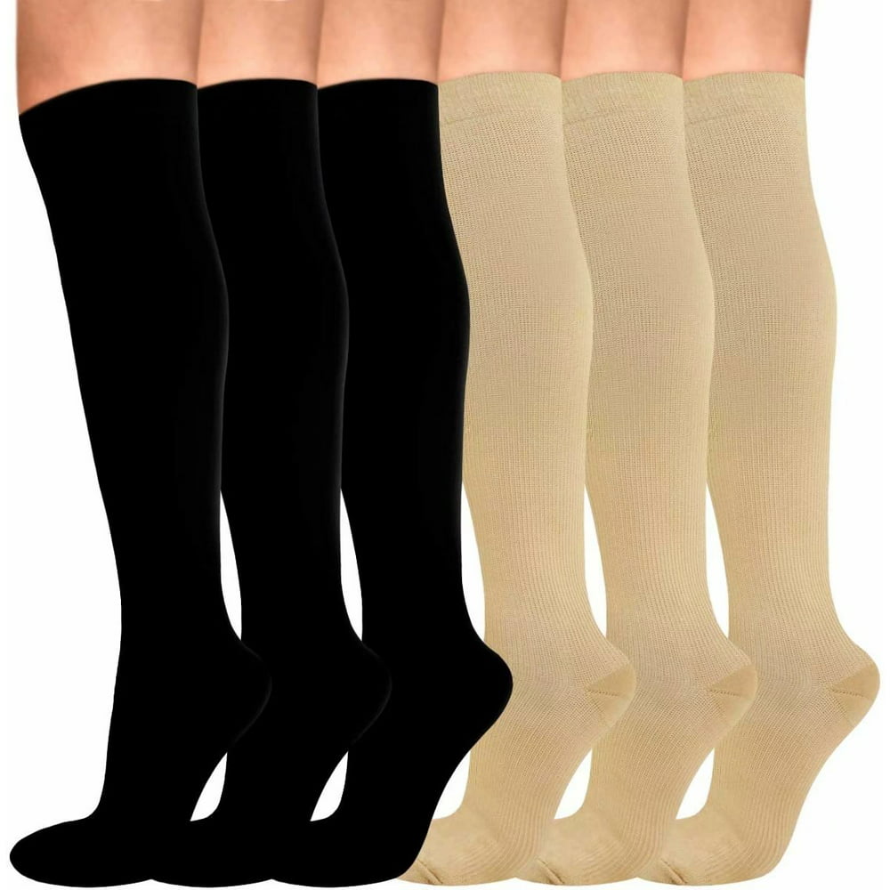 6 Pair Compression Socks For Men And Women 20 30 Mmhg For Athletic Travel Hiking Flight 