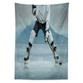 thumbnail image 3 of Ambesonne Sports Tablecloth Rectangular Table Cover, Stick and Puck Mountain, 60"x84", Charcoal Grey White, 3 of 4