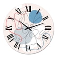 thumbnail image 2 of Designart 'Butterfly One Line Drawing On Cubism Shapes I' Modern Wall Clock, 2 of 5