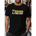 thumbnail image 2 of playera gráfica para hombre con diseñoMen's AROUND FIND OUT Graphic Print T-shirt, Casual Short Sleeve Crew Neck , Men's Clothing For Outdoor Tee For Adult, Men, Women, Teen, Teenager, Adolescent, Y, 2 of 6