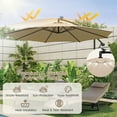 thumbnail image 4 of Barara King Outdoor Waterproof Umbrella, UV Protection Pool Umbrella, 10 Feet Patio Offset Umbrella with 112 Solar-Powered LED Lights-Beige, 4 of 7