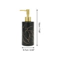 thumbnail image 4 of Unique Bargains 1 Pc Cylinder Marble Pattern Soap Dispenser 10.82oz Black Gold Tone, 4 of 6