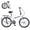 Light White, variant on 24 Inch Folding Bike for Adults with Fenders, Steel Frame Single Speed City Commuter, Dual V-Brake Portable Compact Bicycle for Men & Women