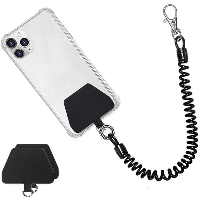 Cordon de Téléphone avec Patch, Sangles Lasso Extensibles Universelles et Ancre pour Étui de Téléphone Antichute pour Randonnée, Vélo, Escalade en Plein Air, Compatible avec Iphone Samsung Pixel la Plupart des Téléphones Intelligents
