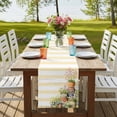 thumbnail image 4 of Table Runners 48 Inches Long Dress Scarves, Spring Flowers Farmhouse Kitchen/Dining Table Runner, Short Coffee Tablerunners, Country Botanical Budding Floral Pot Stripes 13x48 Inch, 4 of 9