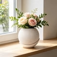thumbnail image 5 of Modern Woven Textured Split Flower Pot Decorative Bonsai Planter with Saucer for Small Plants Succulents Living Room Home Office Shelf Decor, 5 of 5