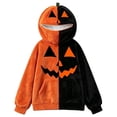 thumbnail image 7 of FUZHIQ Mens Womens Halloween Pumpkin Blanket Hoodie Oversized Sweatshirt with Face Mask Jack O Lantern for Cosplay Holiday Party, S-XXXL, 7 of 7