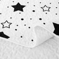 thumbnail image 5 of Manfei Modern Stars Twin Quilt Set,Kawaii Cartoon Theme Twin Coverlet Set,Black White,Black Reversible,2 Pieces,1 Bedspread and 1 Pillowcase, 5 of 7