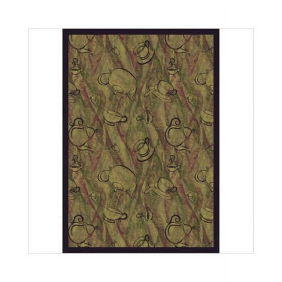 Fresh Brew Hazelnut 5 ft.4 in. x 7 ft.8 in.  WearOn Nylon Machine Tufted- Cut Pile Whimsy Rug