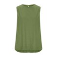 thumbnail image 4 of AGWOLF Cotton Linen Tank Tops for Womens Summer Sleeveless Crewneck Blouse Casual Solid Color Loose Basic Shirt Lightweight Breathable Beach Tops, 4 of 6