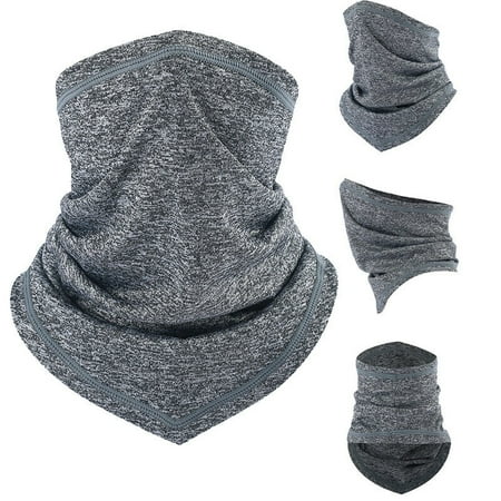 Balaclava Face Mask Neck Gaiter Shield Scarf Gray Headwear For Fishing Riding US