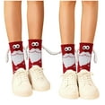 thumbnail image 5 of Nmnitkp Socks for Women Funny Christmas Socks, Magnetic Hand Holding Socks, Christmas Stocking Stuffers for Women Men Couples, White Exchange Gifts, Xmas Santa Gag Gifts Red,Free Size, 5 of 6