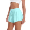thumbnail image 2 of ClodeEU Women's 2-in-1 Flowy Athletic Shorts,High Waist Quick Dry Running Shorts with Built-in Liner Sky Blue,Women's Plus XS, 2 of 5