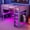 Gray + Solid Wood+MDF + Full, variant on Wood Twin Size Gaming Loft Bed with Desk, Multi-storage Shelves, LED and a Hanging Clothes Rack, Gray