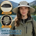 thumbnail image 6 of (2 pack) EINSKEY Sun Hat for Men Women, Waterproof Wide Brim Boonie Bucket Hat for Fishing Hiking - Beige, 6 of 9