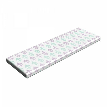 

Fleur De Lis Bench Pad Abstract Old Fashioned Lily Flowers Grunge Look Pastel Colors HR Foam Cushion with Decorative Fabric Cover 45 x 15 x 2 Mint Green Lilac White by Ambesonne