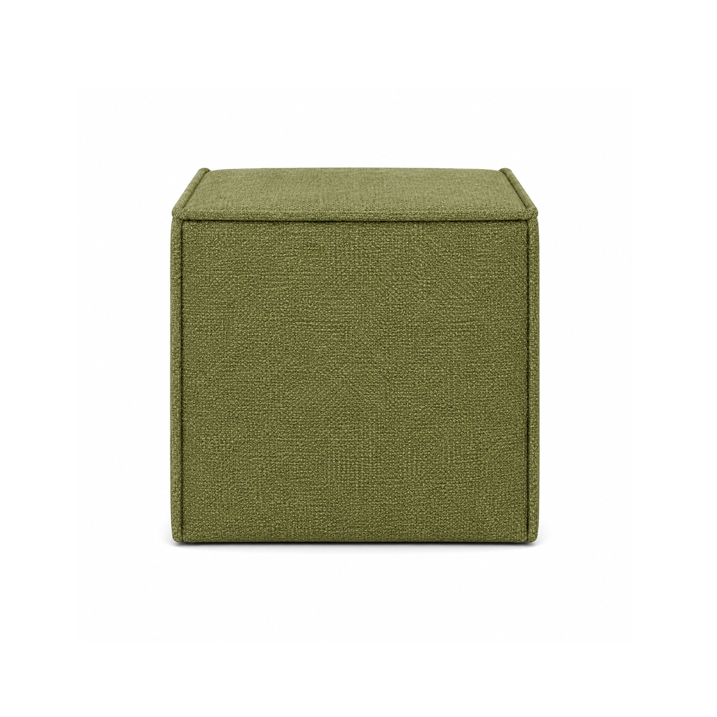 Sanford Living Pontchartrain Pouf Ottoman, Chenille in Moss Green