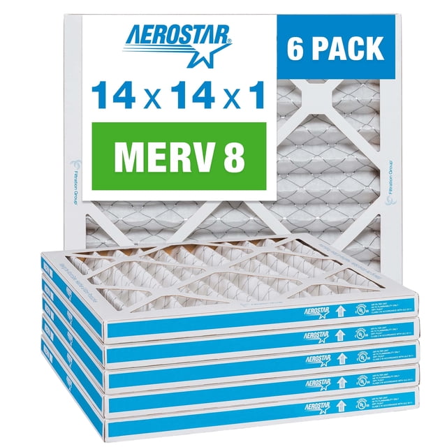 Filtro de aire Aerostar MERV 8 14x14x1 - 6 unidades para HVAC