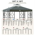 thumbnail image 2 of 10x10 Gazebo Canopy Top Replacement, Double Tiered Canopy Covers with Durable Polyester Fabric for Yard, Patio, Garden (Gray), 2 of 7