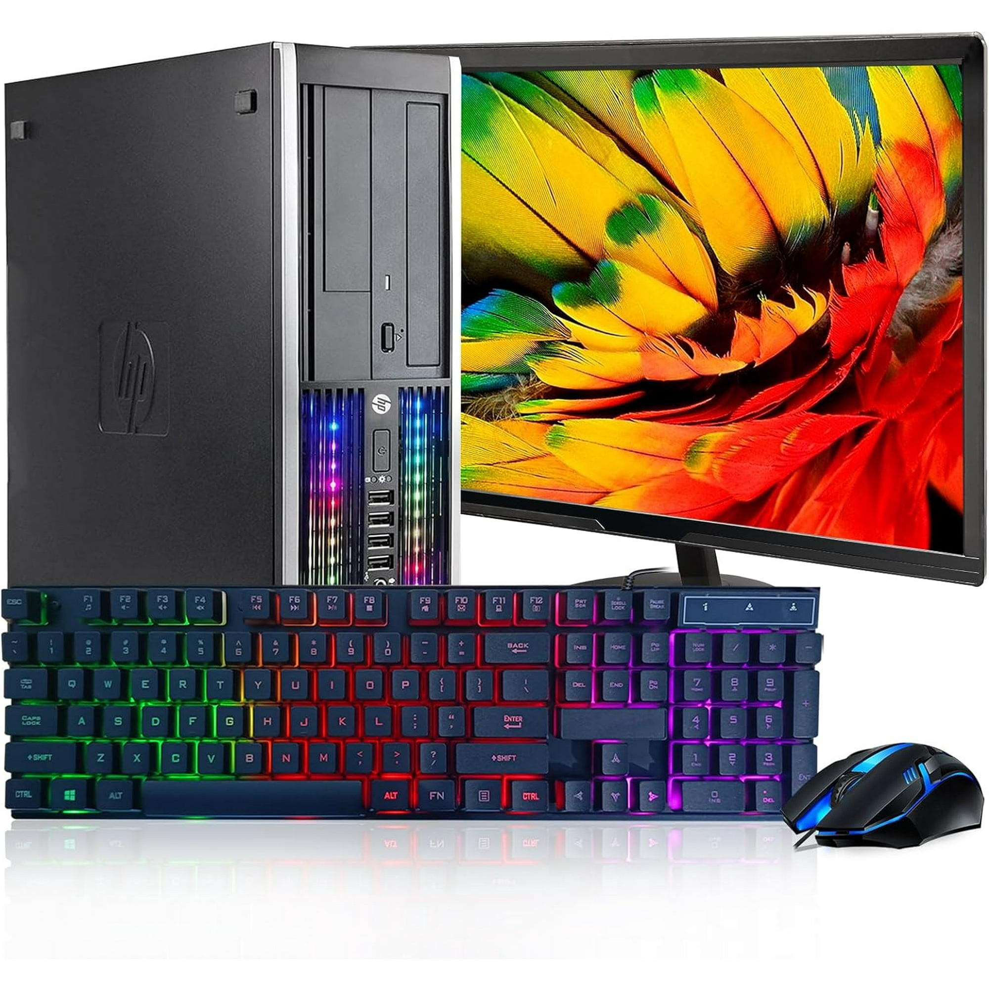 HP RGB Gaming Desktop Computer Intel Core I7 up to 3.9G GTX 750 Ti 4G 16G 512G SSD 600M WiFi BT RGB Keyboard Mouse New 22 1080 FHD LED W10P64
