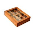thumbnail image 2 of Caja de joyería, caja de almacenamiento de madera, decoración, caja de baratija de recuerdo, exhibición de joyería con tapa para collares, pendientes, 12 cuadrícula, 2 of 8