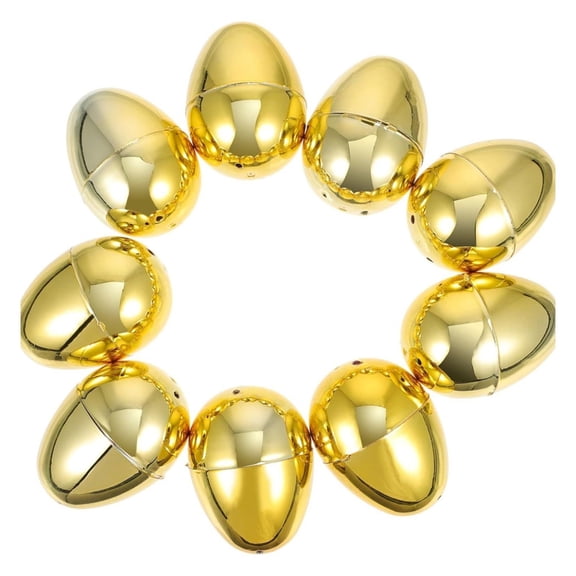 Easter Eggs – 2.36" Tall x 1.57" Wide Empty Plastic Eggs, Perfect for Egg Hunt, Gift Baskets & Party Toys – 10 Piece, Gold