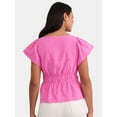 thumbnail image 3 of Time and Tru Women's Eyelet Peplum Top, Sizes XS-XXXL, 3 of 5