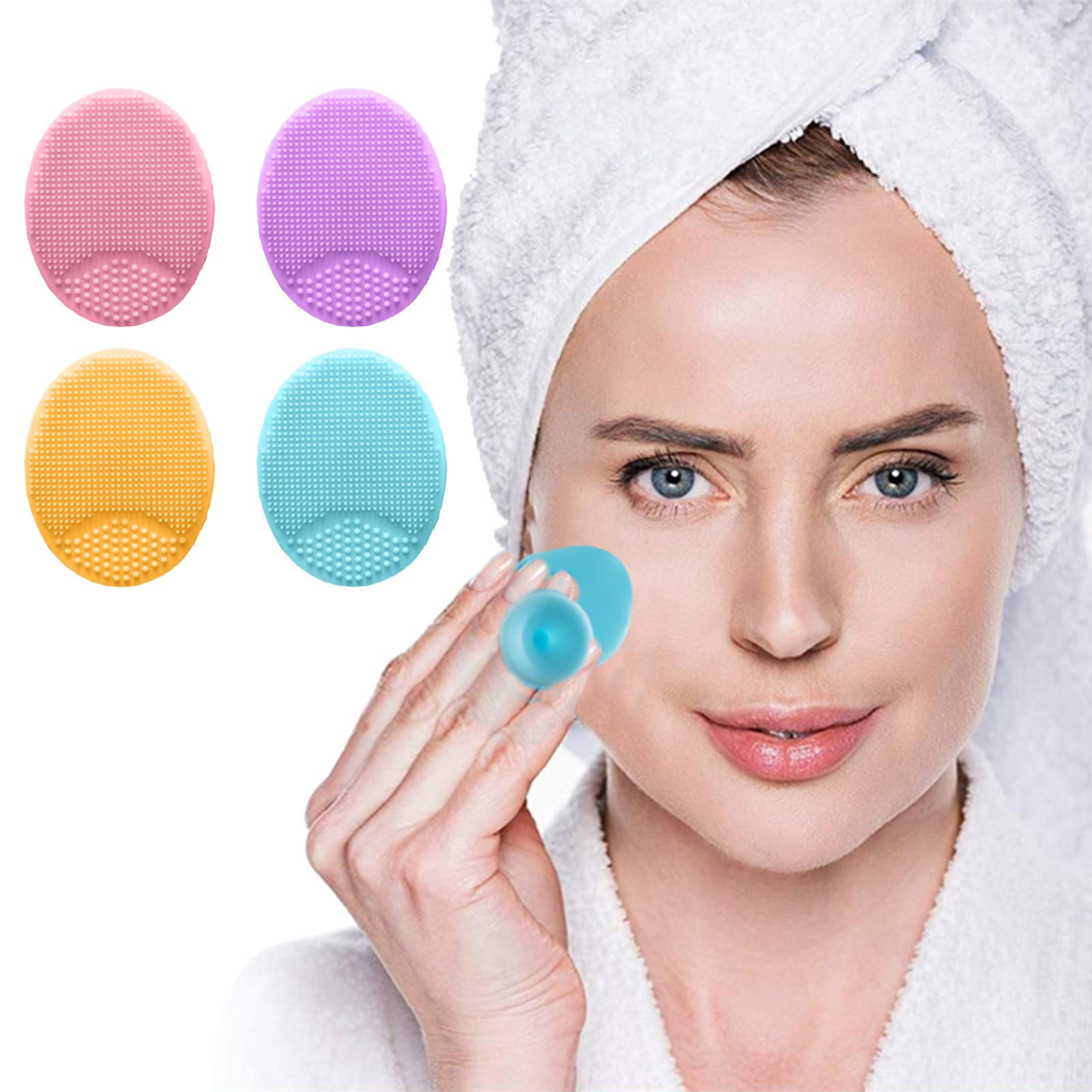 KEUSN 4Pcs Silicone Wash Brush Soft Bumps Smooth Surface Of Ensure Gentle and Dense Skin for