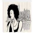 thumbnail image 3 of Ambesonne Afro Shower Curtain, American Lady Jazz Musician, 69"Wx75"L, Black Grey and Ivory, 3 of 5
