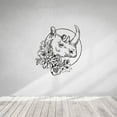 thumbnail image 2 of Rhino Rose Flower Rhinoceros Animal Animals Wild Life Wall Sticker Art Decal for Girls Boys Room Bedroom Nursery Kindergarten House Fun Home Decors Stickers Wall Art Vinyl Decoration Size (30x40 inch), 2 of 3