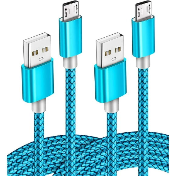 PinesC Câble Micro USB Lot de 2 6 Pieds Charge Rapide pour Samsung 2016 Tab A 7.0 10.1, E 8.0, Kindle Fire Hd Hdx 7 8 10 Tablette, Téléphones Galaxy S7 S6 Edge, Note 5/4, J7 J3 Prime Star Pro