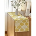 thumbnail image 5 of Table Runner 90 Inches Long for Kitchen Dining, Yellow Geometric Dresser Scarf Farmhouse, Dining Table Decorations for Wedding/Parties, Morocco Modern Abstract Plaid Art 13 x 90 In, 5 of 8
