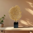 thumbnail image 3 of Polyresin Decorative Coral Gold Finish Black Wooden Base Home Decoration for Living Room Bedroom Study Room Kitchen Office Classic Wood Decor Beautiful Home Decor Gift, 3 of 8
