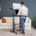 thumbnail image 2 of Bureau à Tableau Blanc Debout pour Lecteur d'Esprits, Hauteur Réglable, Bureau d'Ordinateur, Bureau pour Portable, Portable, Roulant, 21 Pouces L x 21.5 Pouces L x 68.5 Pouces H, Blanc, 2 of 6