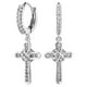 thumbnail image 3 of Pendientes de aro cruzados, pendientes de medio aro colgantes para hombres y mujeres, día de San Valentín 1.1x0.39 pulgadas, 3 of 7