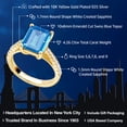 thumbnail image 2 of Gem Stone King 4.26 Ct Swiss Blue Topaz White Created Sapphire 18K Yellow Gold Plated Silver Ring, 2 of 6