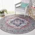 thumbnail image 3 of SAFAVIEH Tucson Harlow Traditional Machine Washable Area Rug, 6' x 6' Round, Rust/Navy, 3 of 9