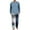Light Blue, variant on KyCheLot Men's Pajama Set Crewneck Long Sleeve Tees Stretchy Elastic Waist Wide Leg Pants Comfy Sleepwear